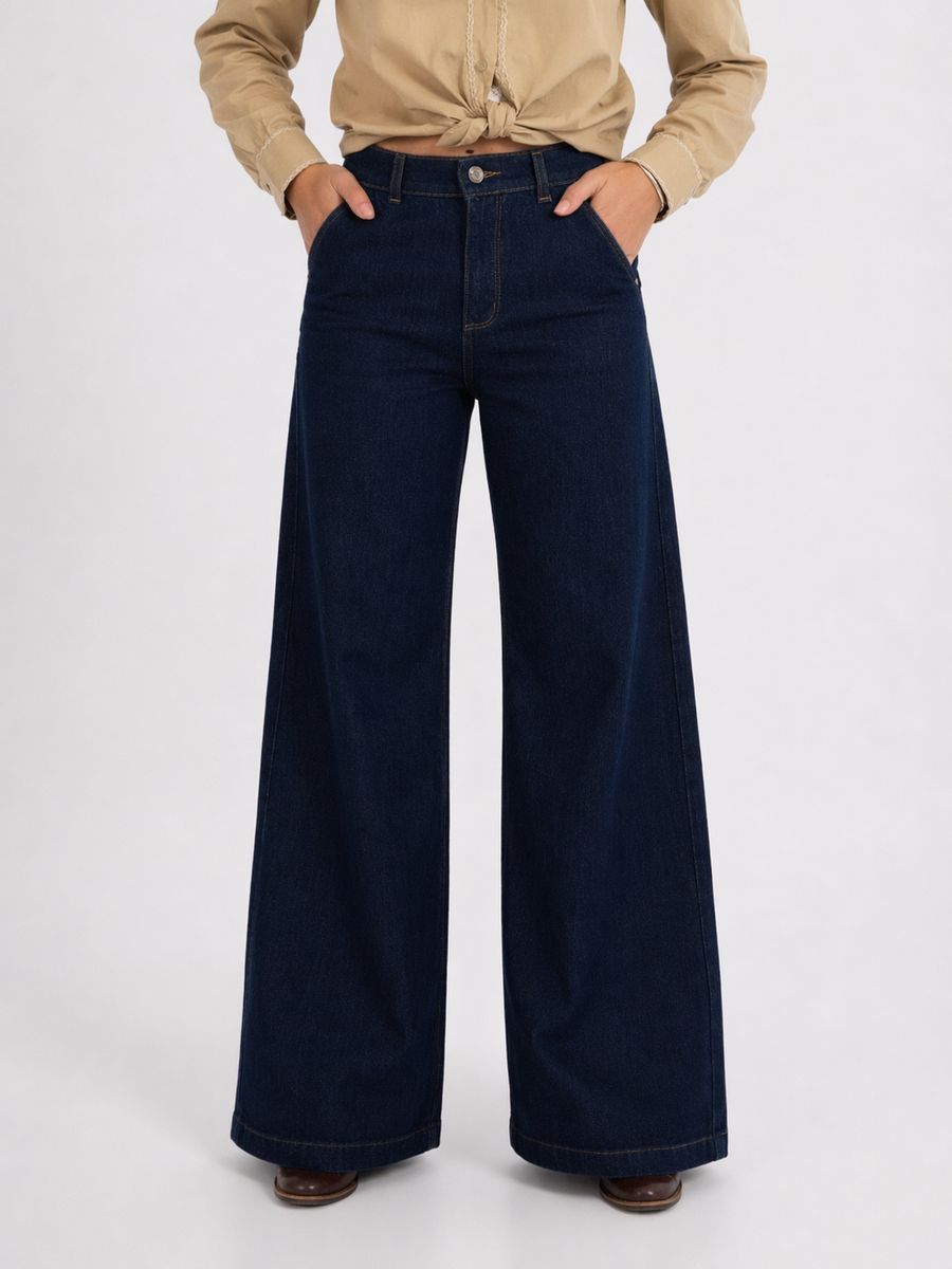 Pantalón ALTIVA JEANS — detalle frontal denim navy
