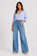 Jean Altiva wide leg azul claro, edición limitada - mujer colombiana